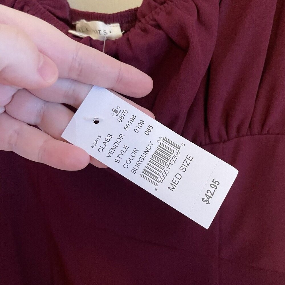 LA Hearts PacSun Women M Burgundy Y2K Square Neck Shirred Bodycon Mini Dress NWT - Picture 10 of 15